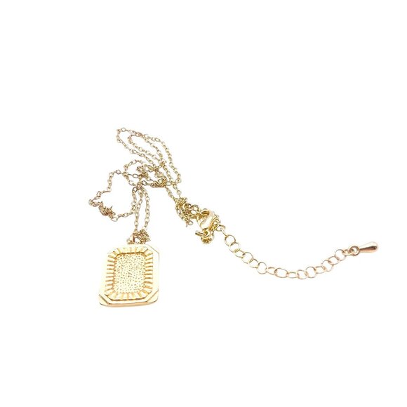 Bracha Initial K Pendant on Gold Tone Chain Necklace, Letter Monogram Script - Picture 4 of 4